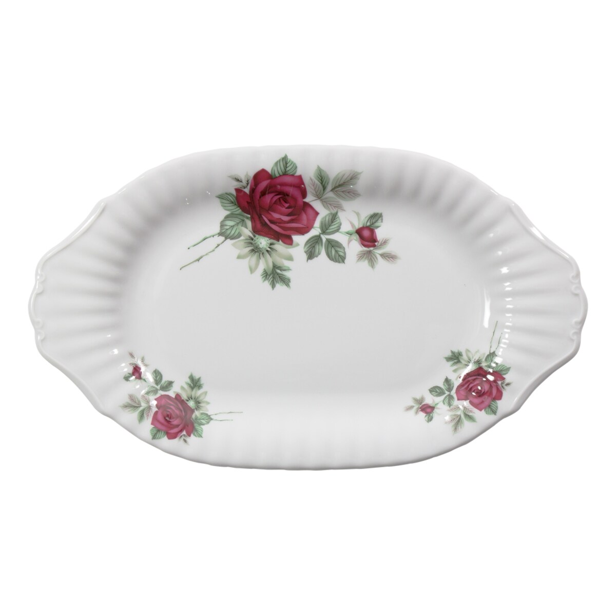 Półmisek owalny 33 cm Iwona Bordowa Róża B826