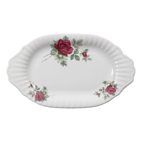 Półmisek owalny 33 cm Iwona Bordowa Róża B826