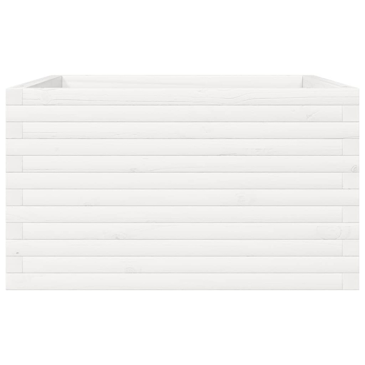 vidaXL Donica ogrodowa, biała, 80x80x45,5 cm, lite drewno sosnowe