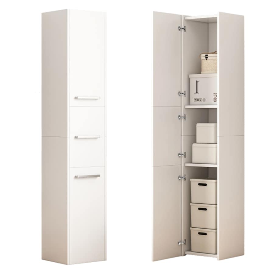 Regał Szafka Biała Nowoczesna Stojąca Słupek Wysoki Loft 3 Drzwi 170 Cm