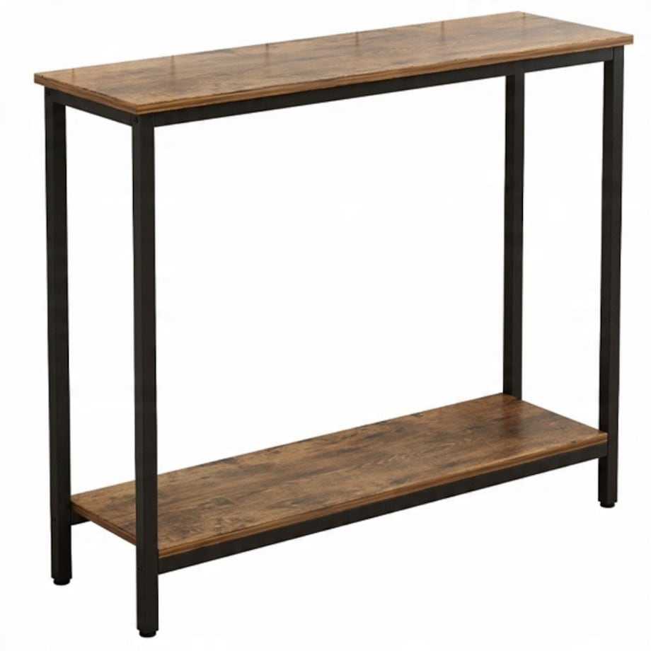 Konsola stolik regał z półką loft industrialny rustykalny brąz szafka 100cm