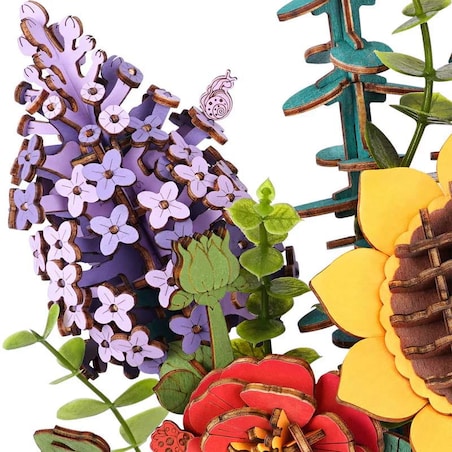 Wiosenny bukiet kwiatów w koszyku - flower box DIY - kwiaty Robotime