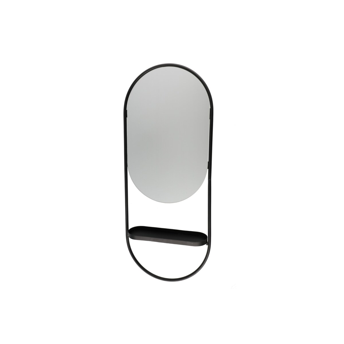 Owalne lustro ścienne z półeczką