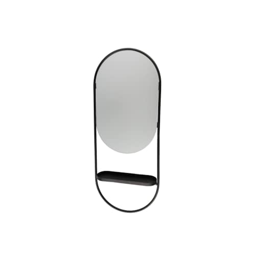 Owalne lustro ścienne z półeczką