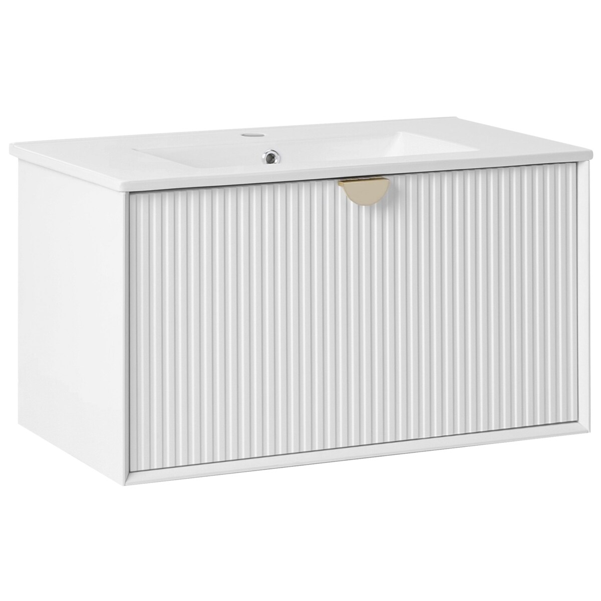 Szafka łazienkowa wisząca z umywalką BONAIRE 80 cm Biały