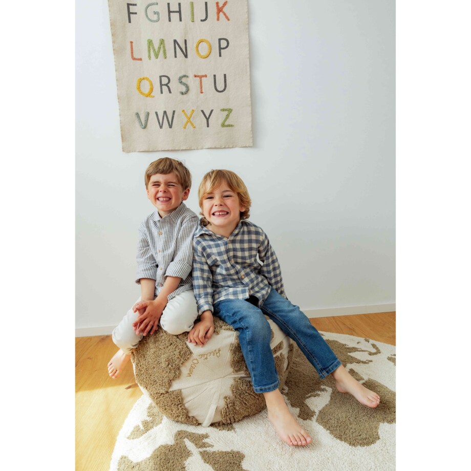 Pufa Mapa Świata Rugcycled Lorena Canals