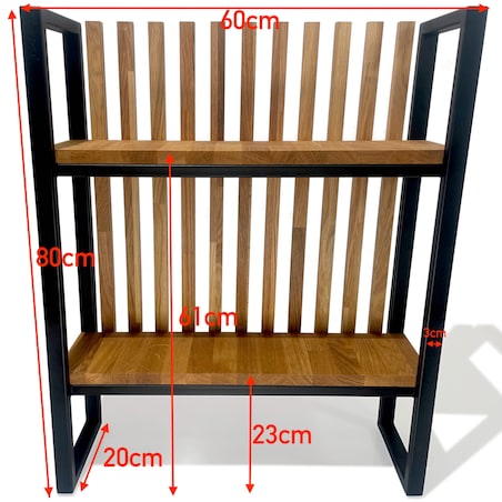 Konsola meblowa lamele 60x80x20cm podwójna