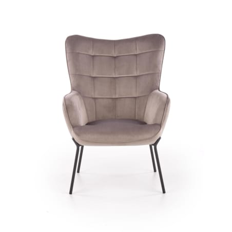 FOTEL TAPICEROWANY Cabres szary/czarny Z PODŁOKIETNIKAMI