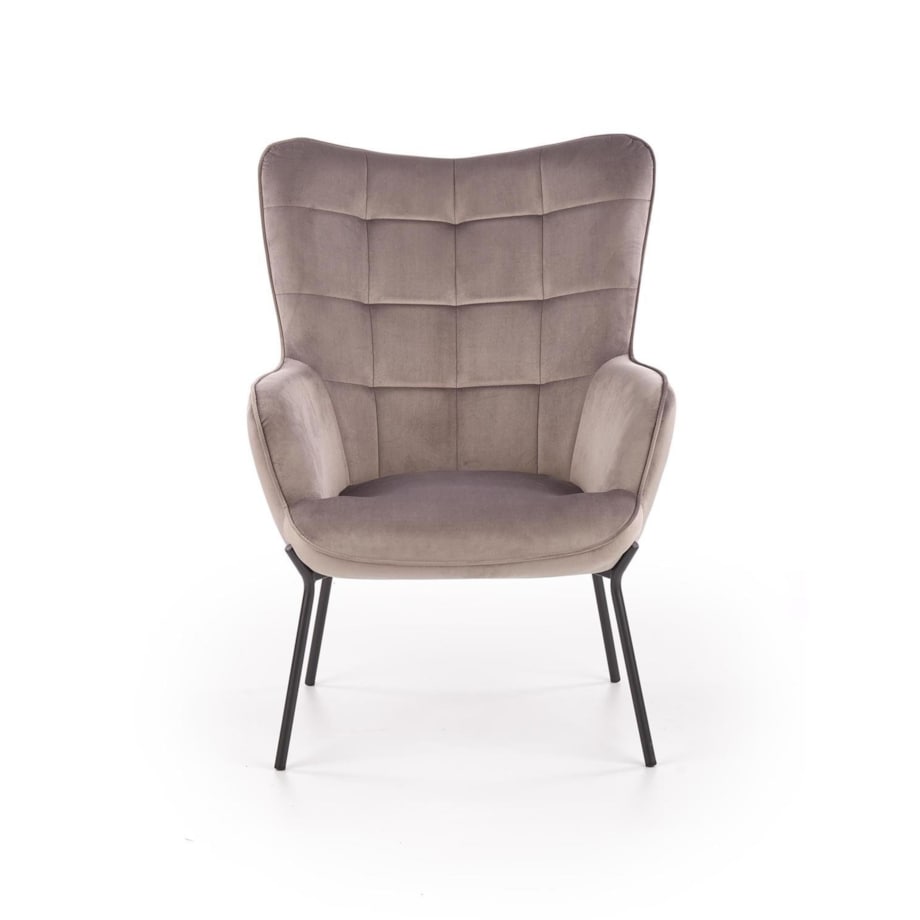 FOTEL TAPICEROWANY Cabres szary/czarny Z PODŁOKIETNIKAMI