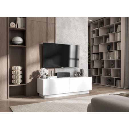 Szafka RTV Komoda Loft Industrialna stojąca / wisząca Biały MAT 120 cm