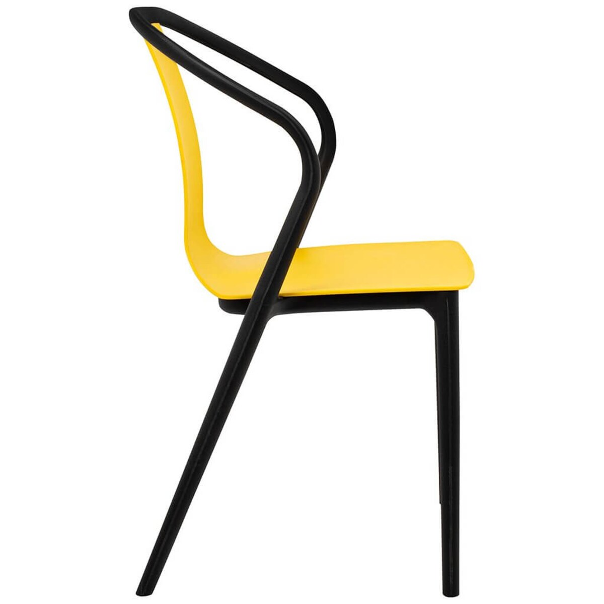 Nowoczesne krzesło jadalniane Vincent żółte czarne