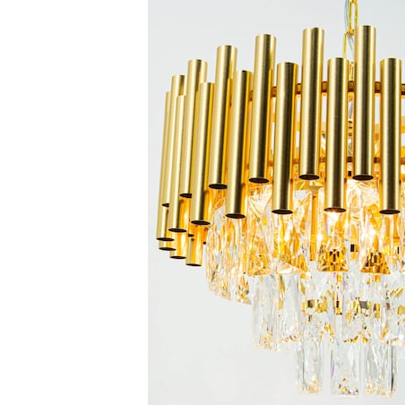 Kryształowa lampa wisząca Bari 6230/4 TR glamour okrągła złota