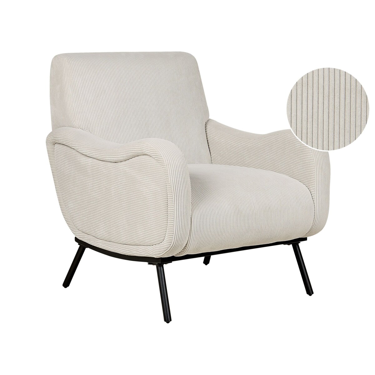 Fotel sztruksowy jasnoszary ALMIND