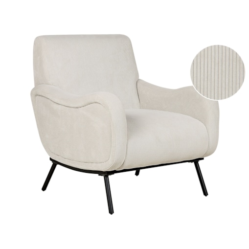 Fotel sztruksowy jasnoszary ALMIND