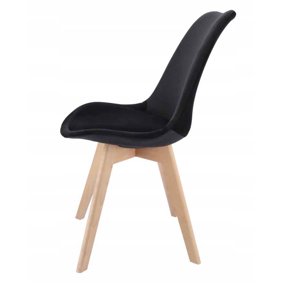 Krzesło tapicerowane welurowe BARI czarne