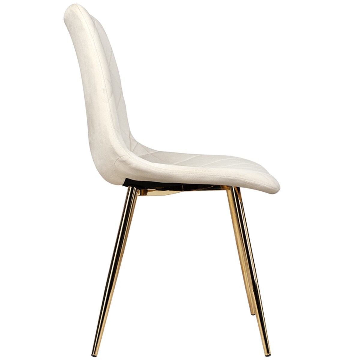 Krzesło tapicerowane beżowe welurowe pikowane glamour złote nogi