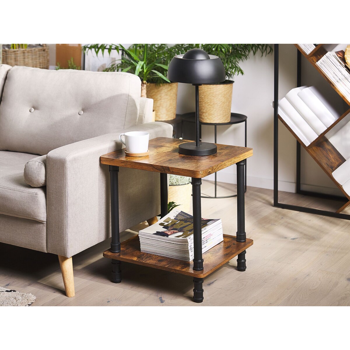 Stolik pomocniczy ciemne drewno VERIL