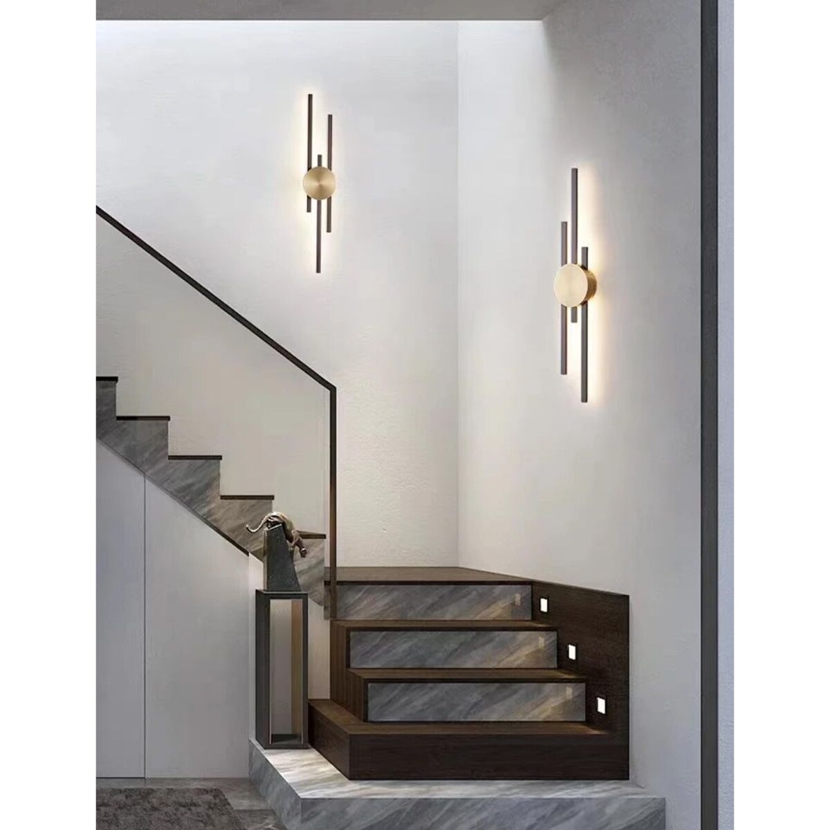 Kinkiet lampa ścienna czarna złota LED APP1437-W