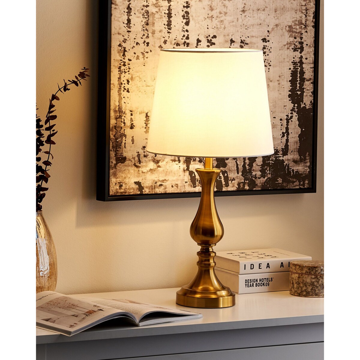 Lampa stołowa metalowa złota HODMO