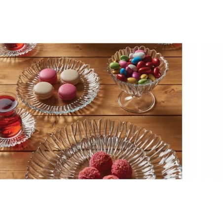 6x TALERZYKI DESEROWE AURORA 20 cm pasabahce OZDOBNE na ciasto desery szkło