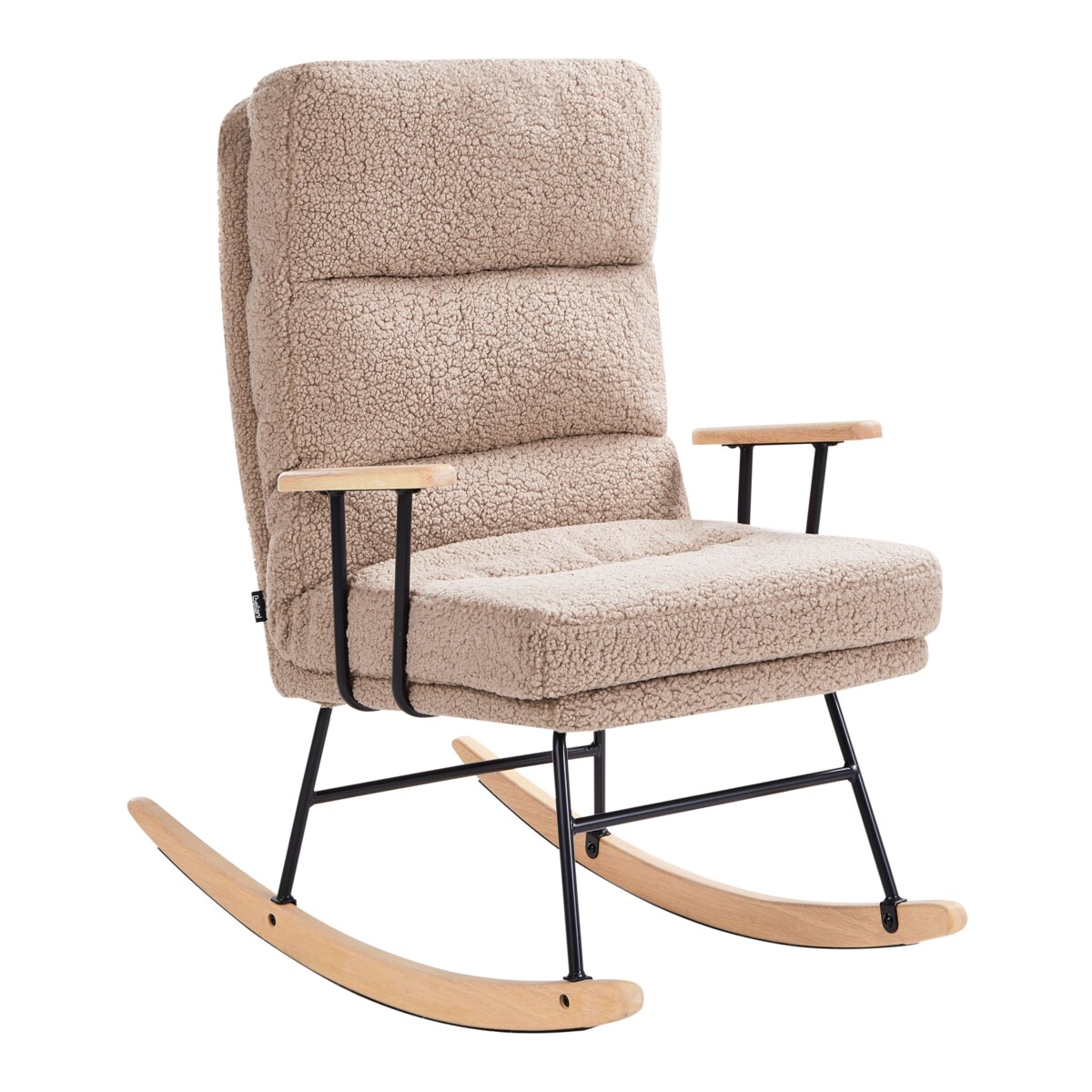 Fotel bujany ESKELIN Rozkładany Boucle Beżowy