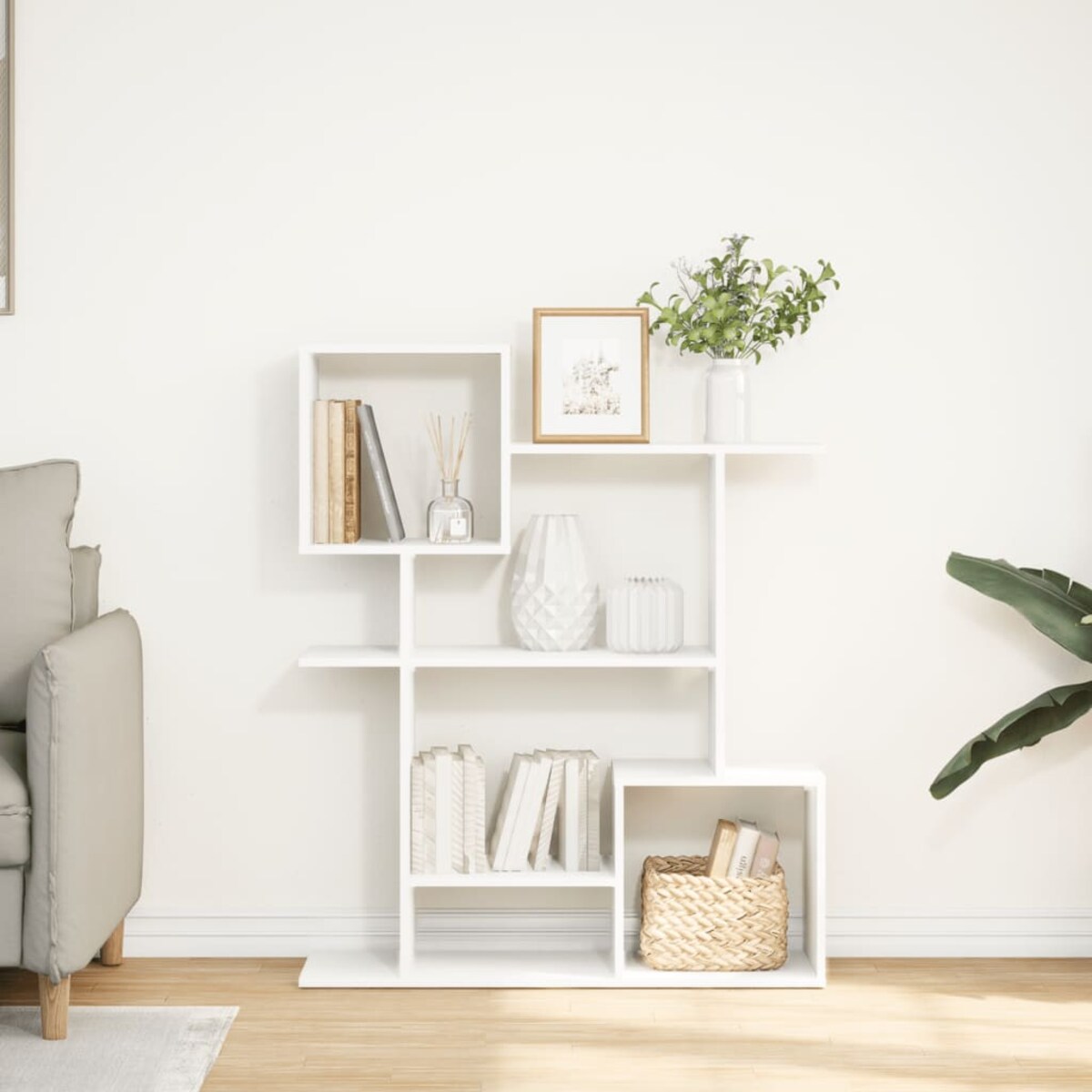 vidaXL Regał przegroda, biały, 92x29x112 , materiał drewnopochodny