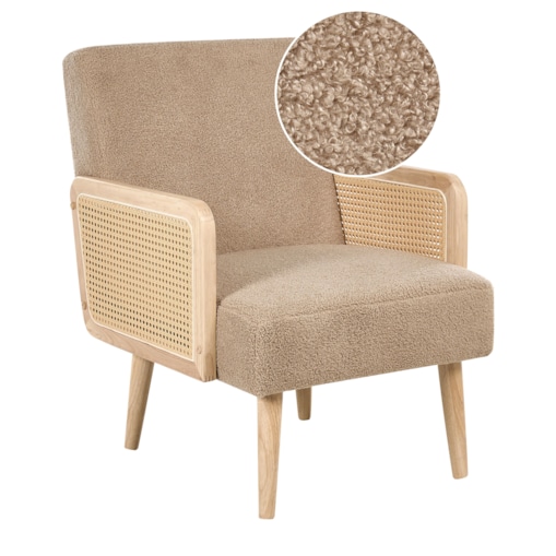 Fotel HOJBY Boucle Piaskowy