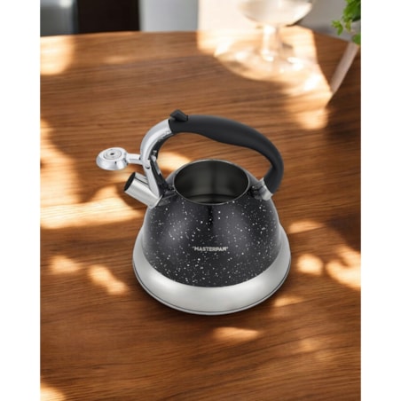 Duży Czarny Marmurkowy Czajnik Z Gwizdkiem Stalowy 3L Na Indukcję Gaz