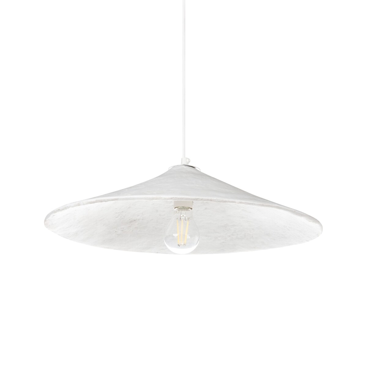 Lampa wisząca PORONGOS Papier-mâché Biały