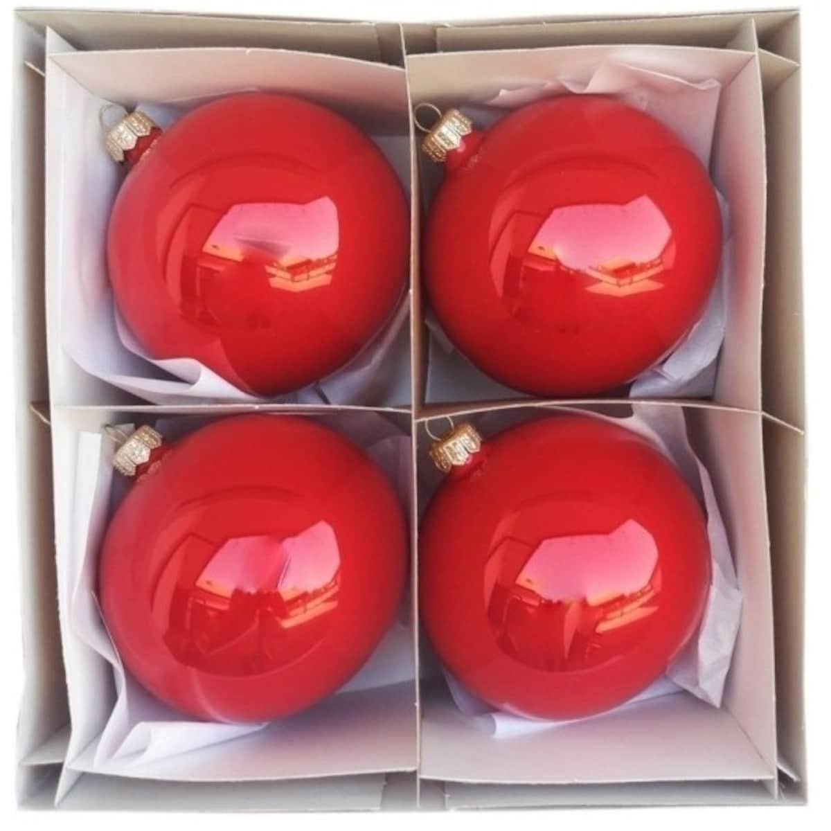 Bombka szklana 4 szt. OPALINA Ø 120 mm czerwona