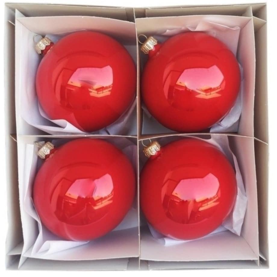 Bombka szklana 4 szt. OPALINA Ø 120 mm czerwona