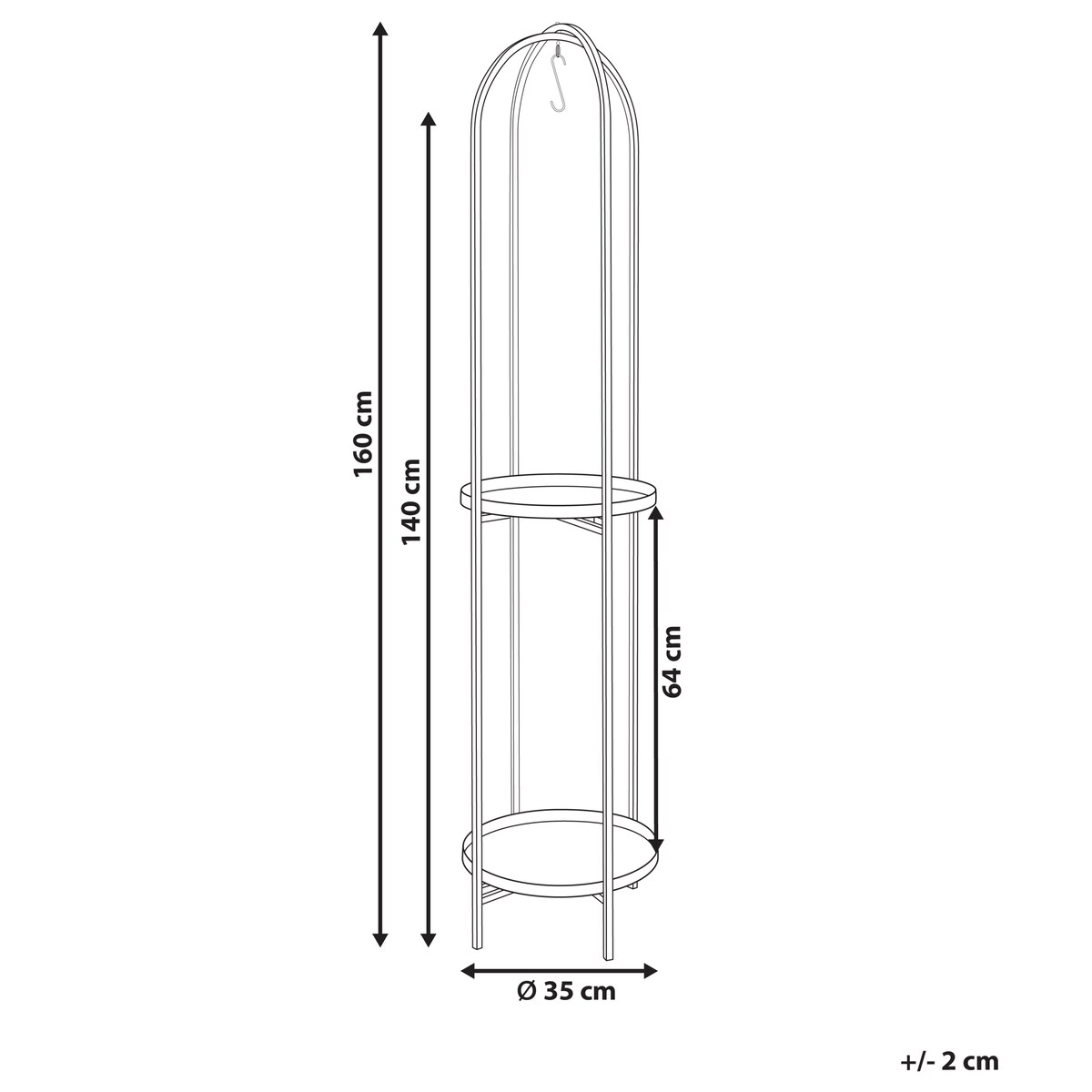 Kwietnik TAMARIX Metal 35 cm Czarny