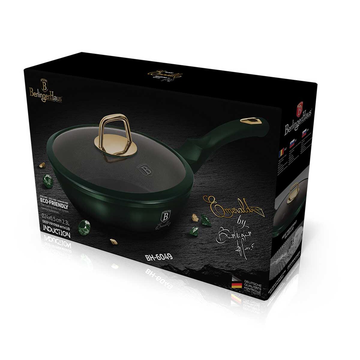 Patelnia głęboka z pokrywką 24cm Berlinger Haus BH-6049 Emerald
