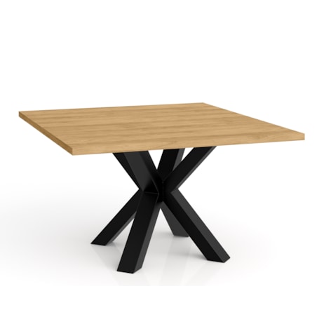 Stolik kawowy NEO kwadratowy 60x60 z metalową podstawą- dąb hikora