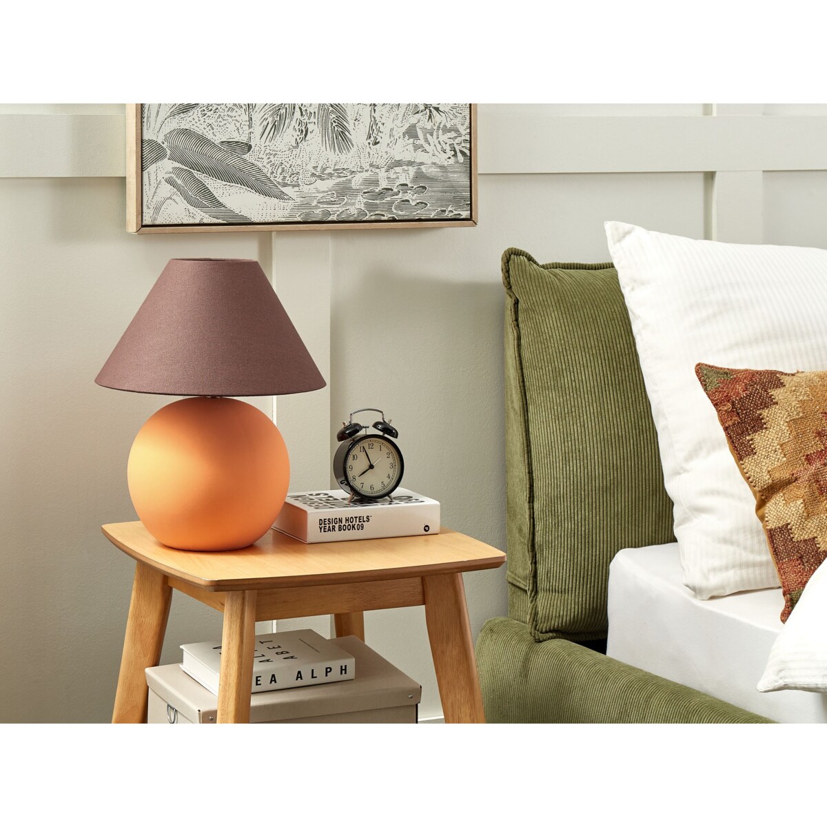 Lampa stołowa ceramiczna pomarańczowa LIMIA