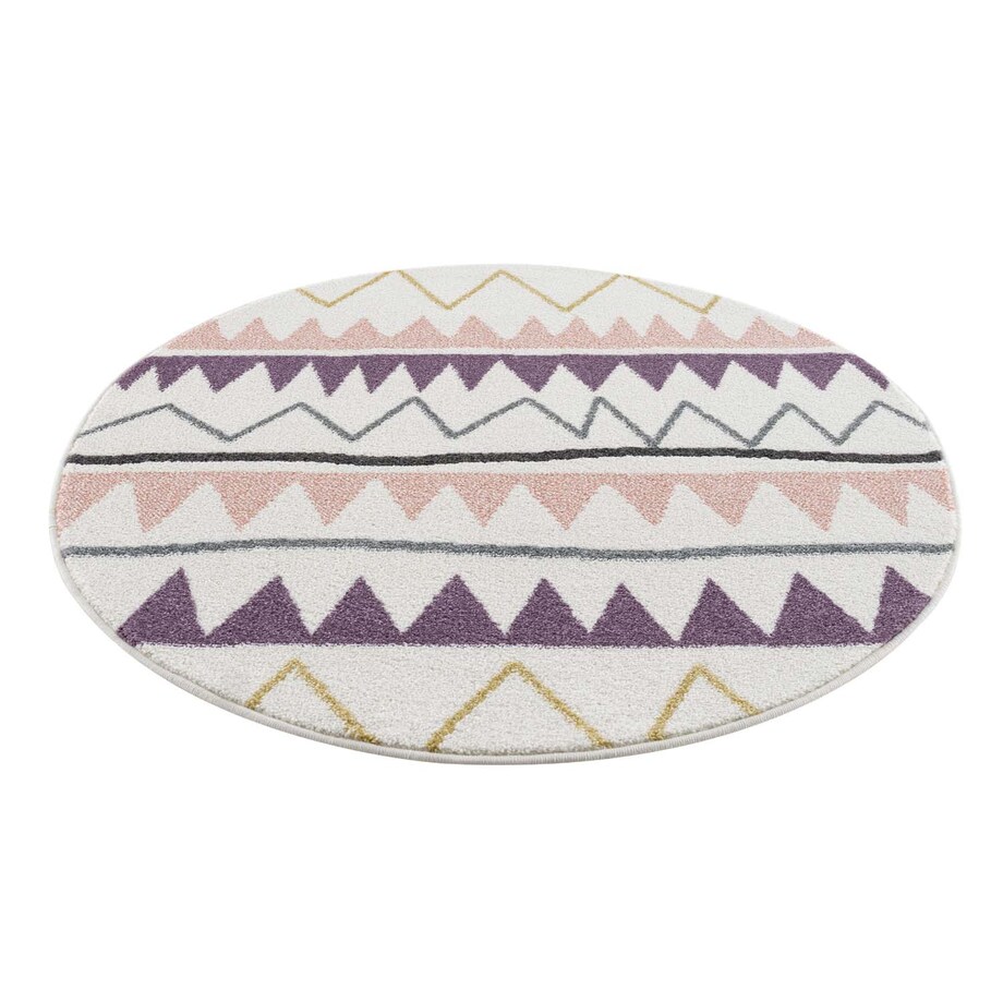 Dywan do pokoju dziecięcego okrągły pastelowy kolorowy Animai 9382 Wielokolorowy 160x160