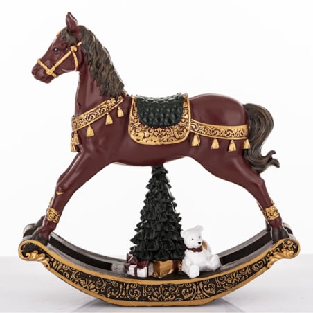 Figurka - koń na biegunach 18x17,5x4 cm CABALLO brązowy