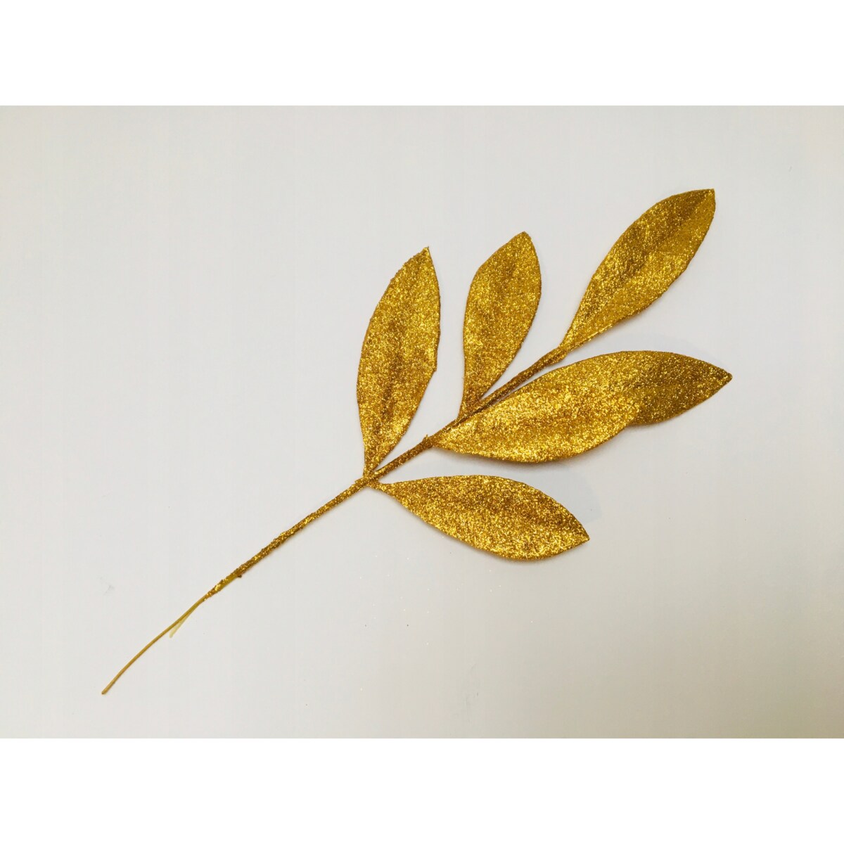 LIŚĆ SZTUCZNY brokatowy złoty GAŁĄZKA do dekorowania stroika święta choinka