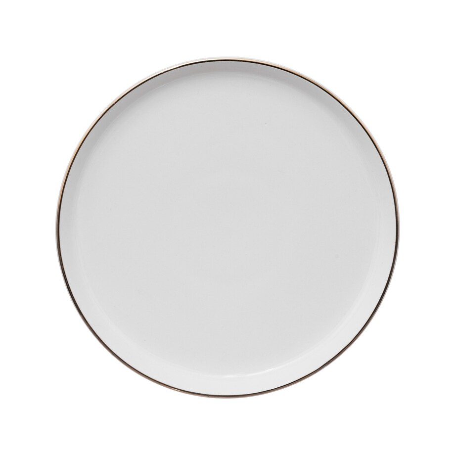 Talerze deserowe porcelanowe SUBLIMA, złota obwódka, 6 sztuk x Ø 20 cm