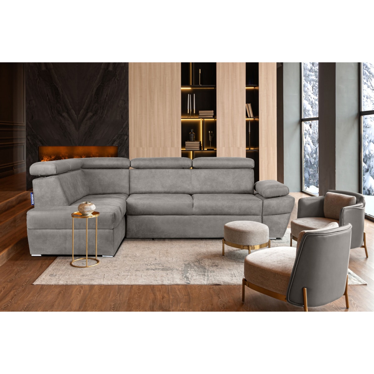 KONSIMO RATLO Narożnik lewy, kolor jasnoszary