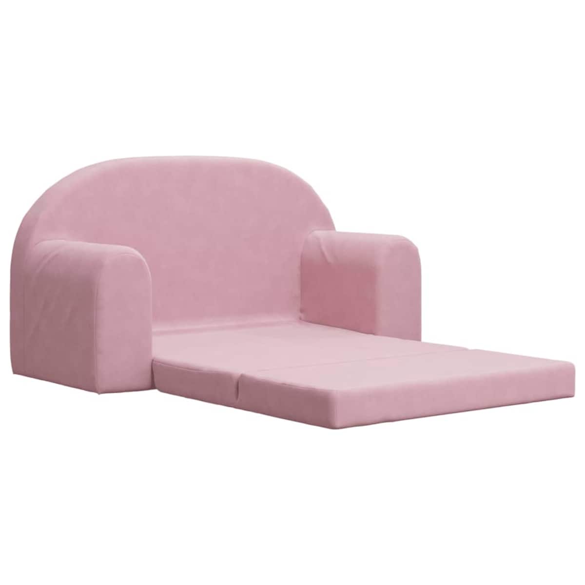 vidaXL 2-os. sofa dla dzieci, rozkładana, różowa, miękki plusz