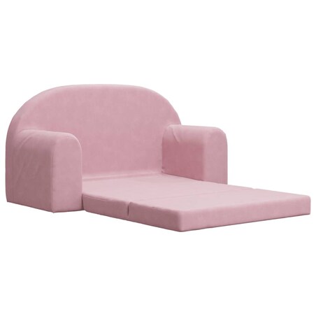 vidaXL 2-os. sofa dla dzieci, rozkładana, różowa, miękki plusz