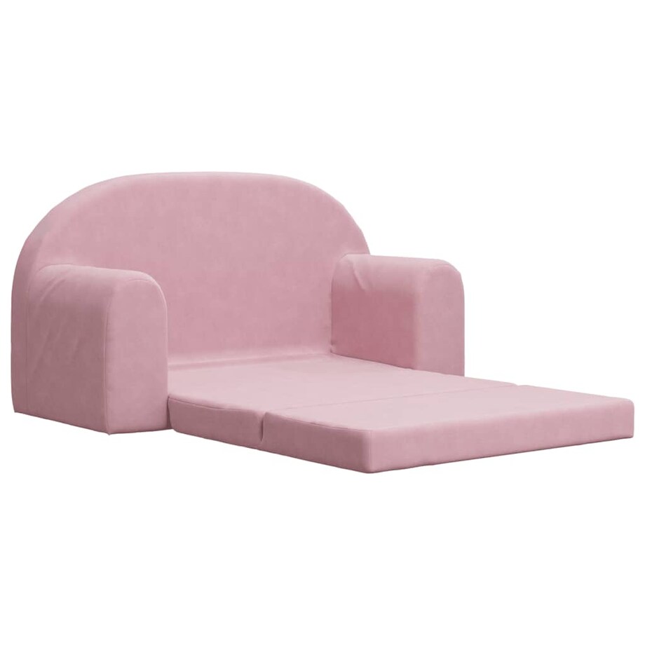 vidaXL 2-os. sofa dla dzieci, rozkładana, różowa, miękki plusz