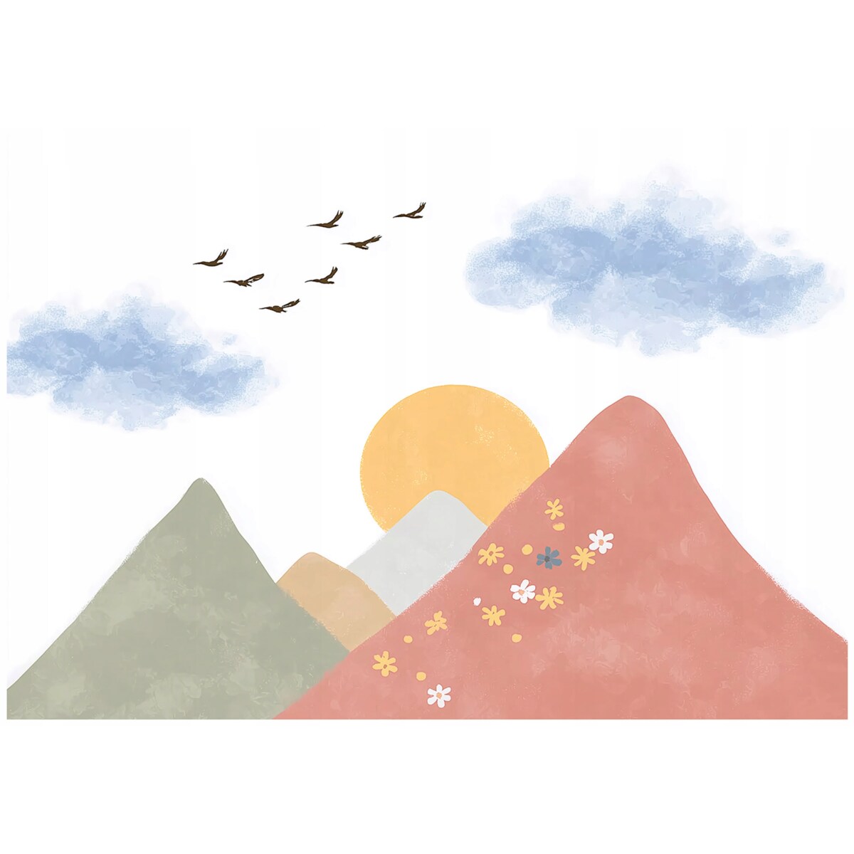 Fototapeta Dla Dzieci Na Flizelinie Góry Chmury Kolorowy 350x250