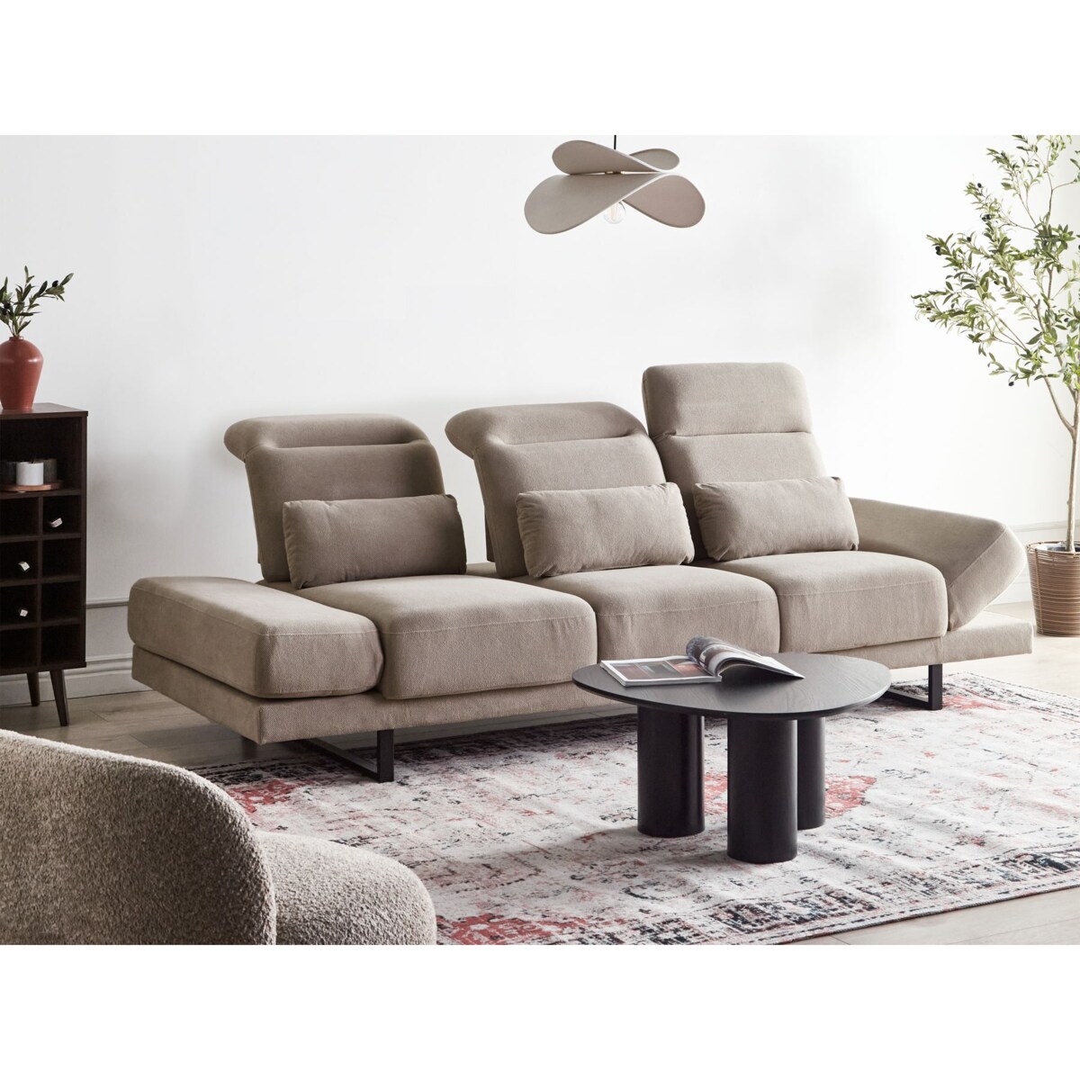 Sofa 3-osobowa beżowoszara IKAST