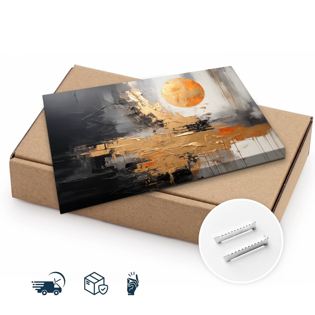 Obraz Canvas Do Salonu Sypialni Abstrakcyjny Wzór Złoto Styl Glamour 70x50cm