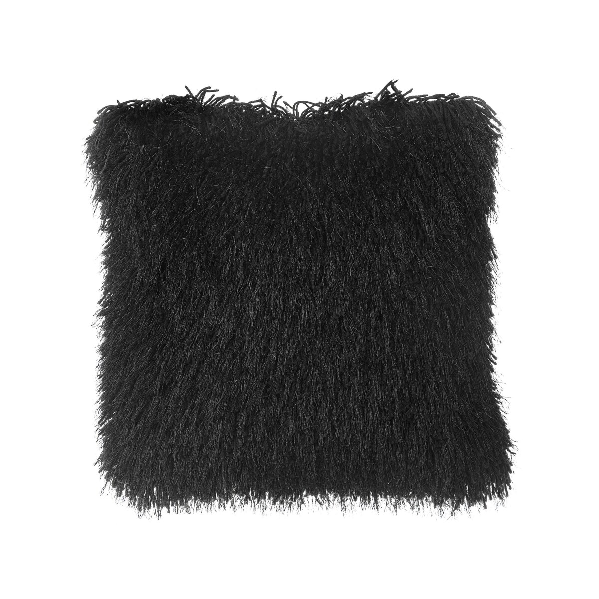 2 poduszki dekoracyjne włochacze 45 x 45 cm czarne CIDE