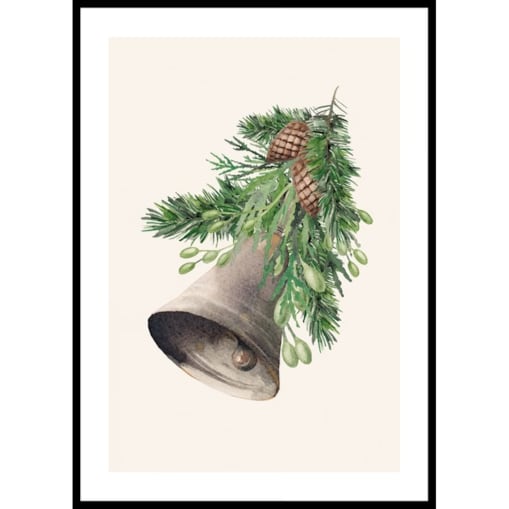 Poster Story, Plakat, Obraz - Świąteczny Dzwonek na Gałązce, wymiary 50 x 70 cm
