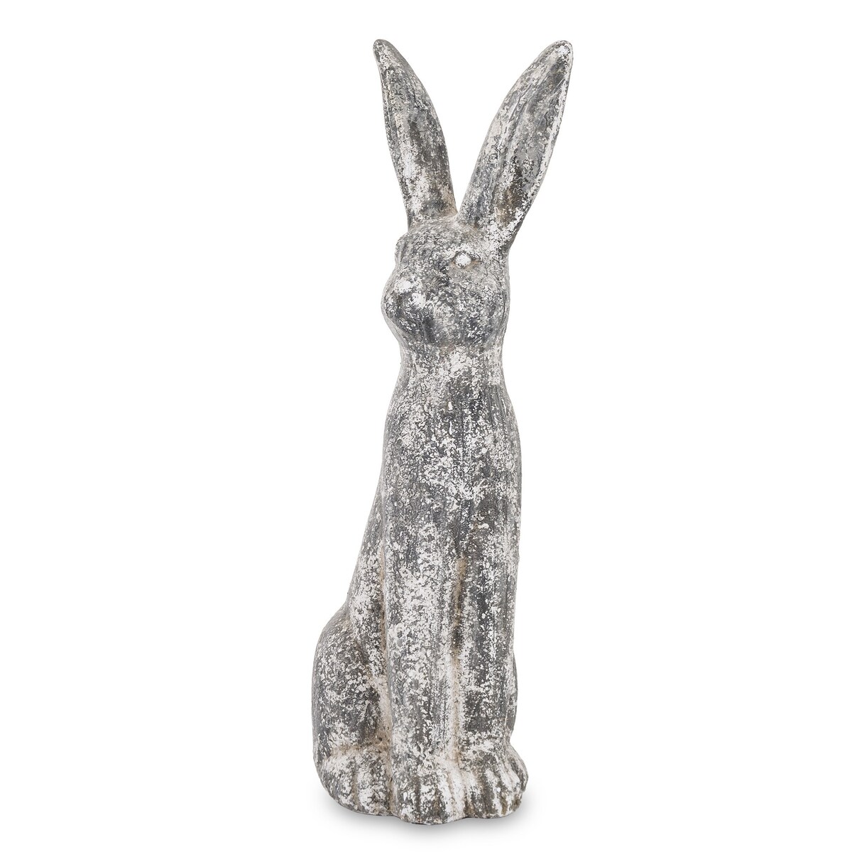 Dekoracja - cementowy szary królik wysoki 67x22x19 cm LEPORO-2 duży