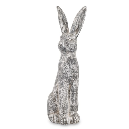 Dekoracja - cementowy szary królik wysoki 67x22x19 cm LEPORO-2 duży